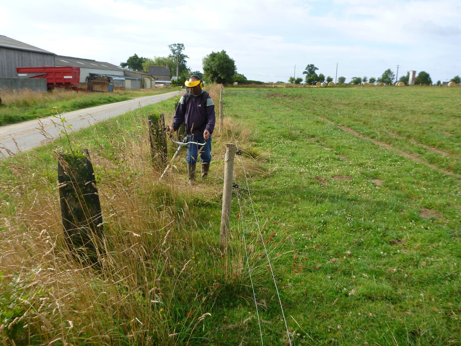 Intervention sur un terrain agricole